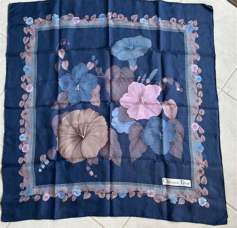 christian dior silk scarf hibiscus